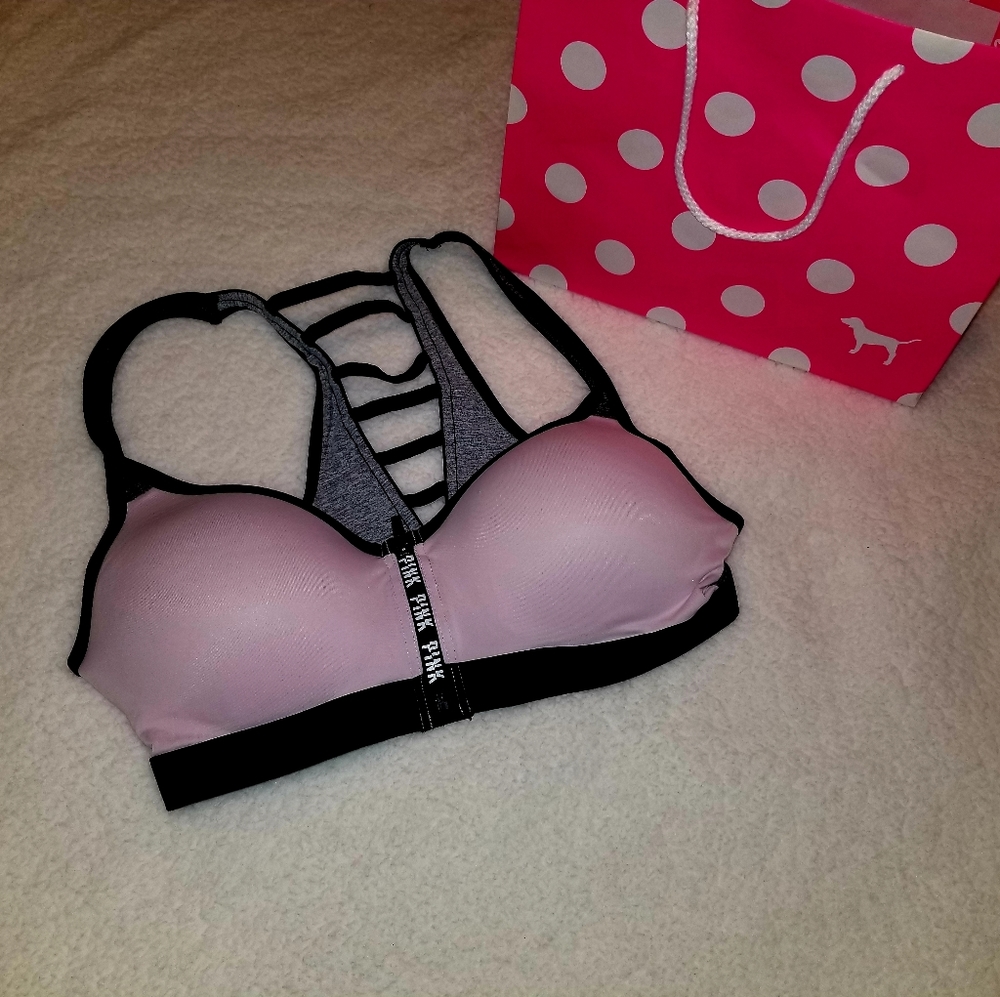 Pink sport bra